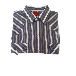 ELY Mens Short Sleeve Plaid Western Shirt  Large